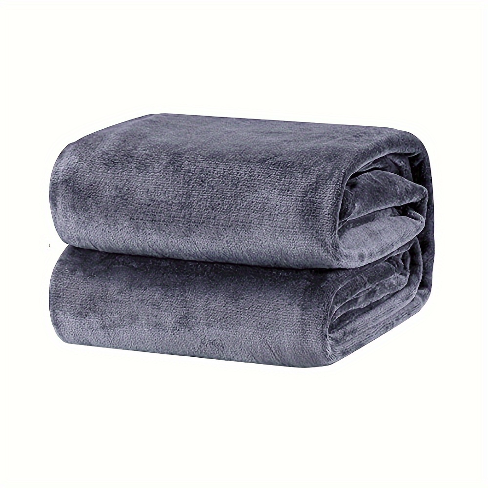 Fleece Blanket Couch Solid Color 300gsm Super Soft Flannel - Temu