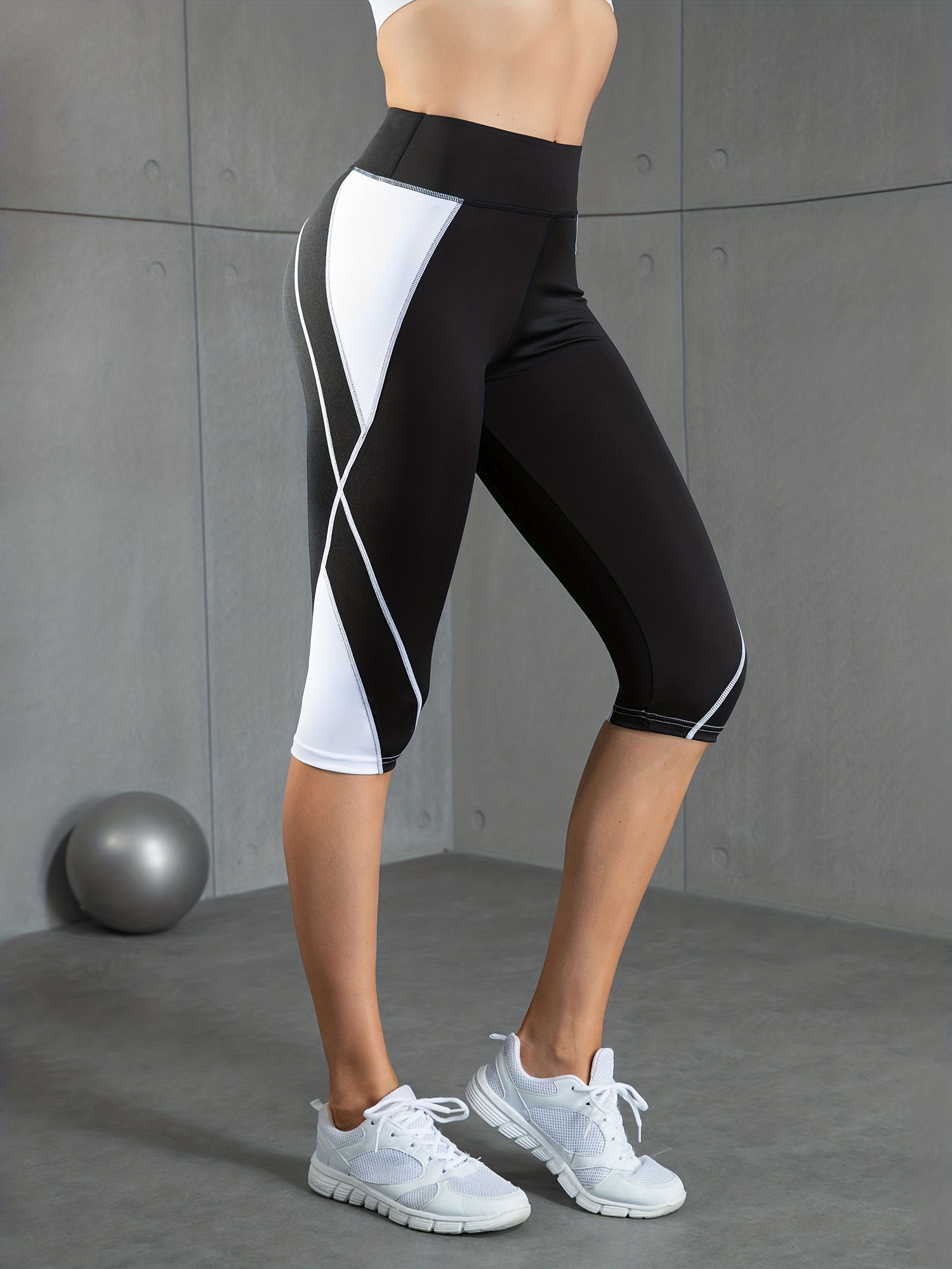 Capri Leggings for Womens Workout Running Yoga Pants High Waisted