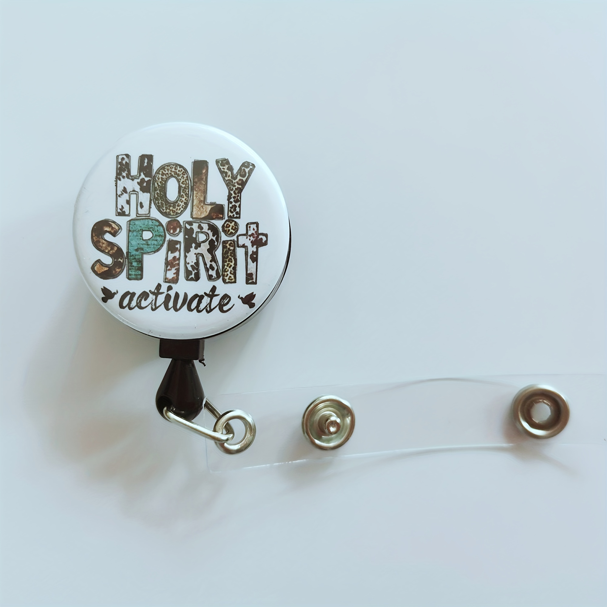 Badge Reels Retractable with Metal Clip Funny Sarcastic Motivational Holy Spirit Activate Badge Holder Nurse Teacher Student Work Office Name ID