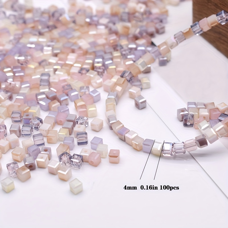 100pcs 5mm Czech Beads - Square Spacer Beads For , Bracelets, Necklaces, And Watch Accessories, Loose , Handmade
