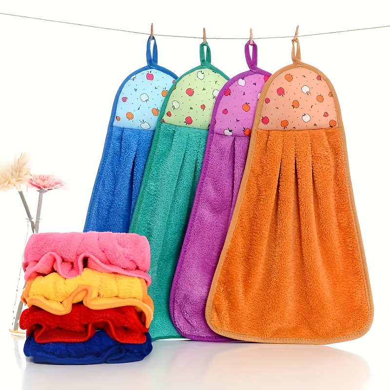 Hanging Towel Wiping Hands Coral Fleece Quick drying Towel - Temu