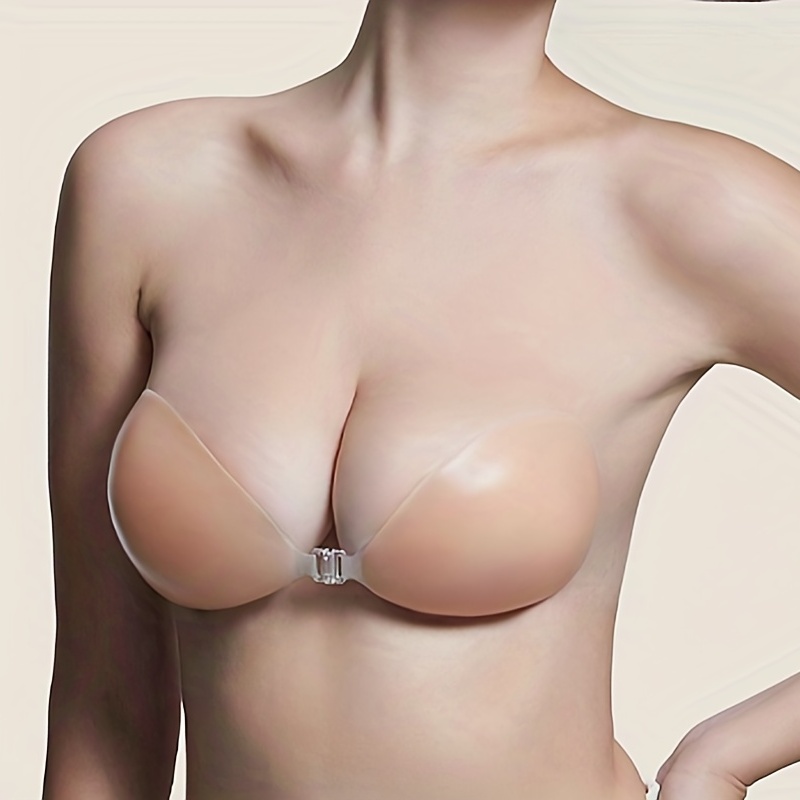 Invisible Silicone Nipple Bra Reusable Front Buckle Push - Temu Canada