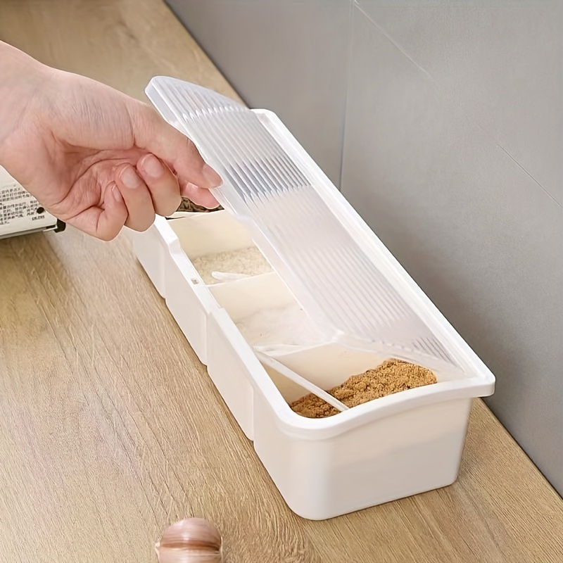 Seasoning Container Combo Seasoning Box For Restaurant Spice Dispenser Spice Storage Container Spice Jar Restaurant Hotel Kitchen 4 Compartments