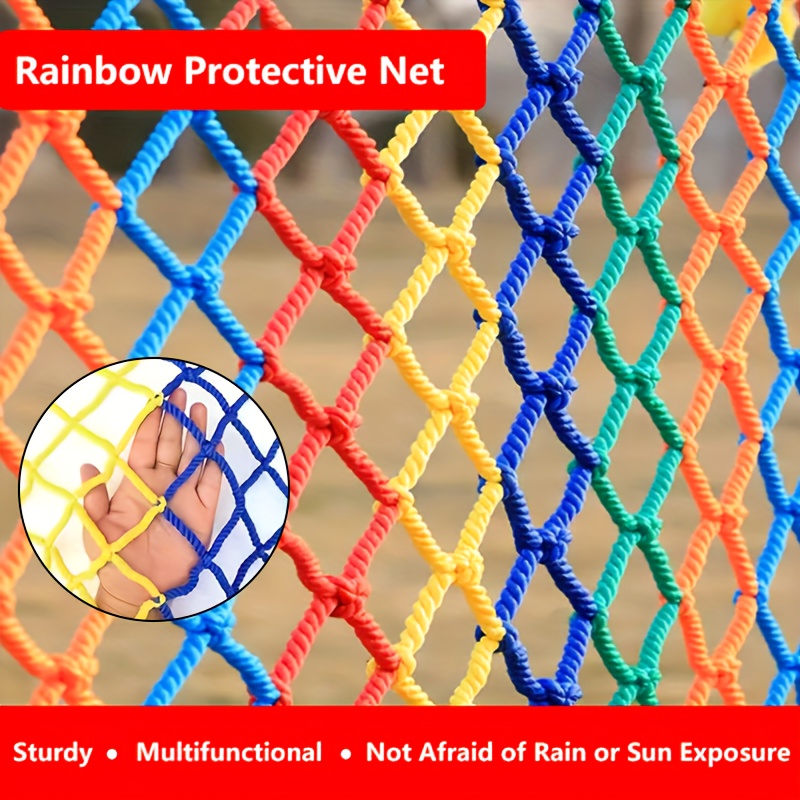 Red de Seguridad de cuerda de nailon colorida para niños, red