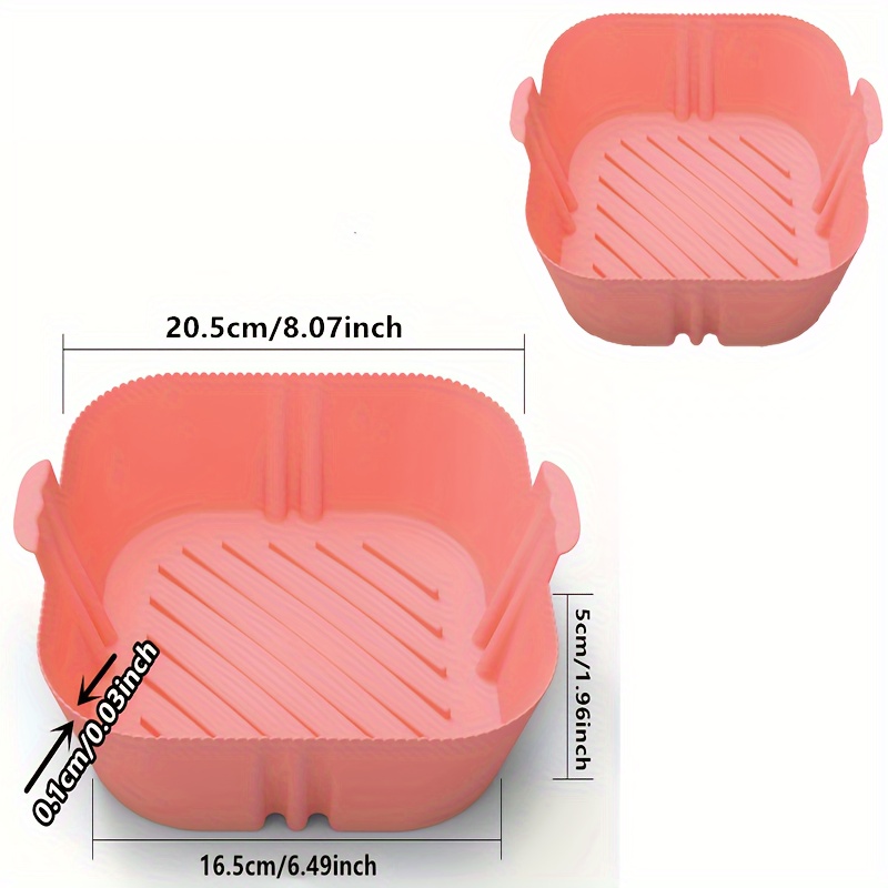 1PC Square Air Fryer Silicone Pot Reusable Air Fryers Liners Oven