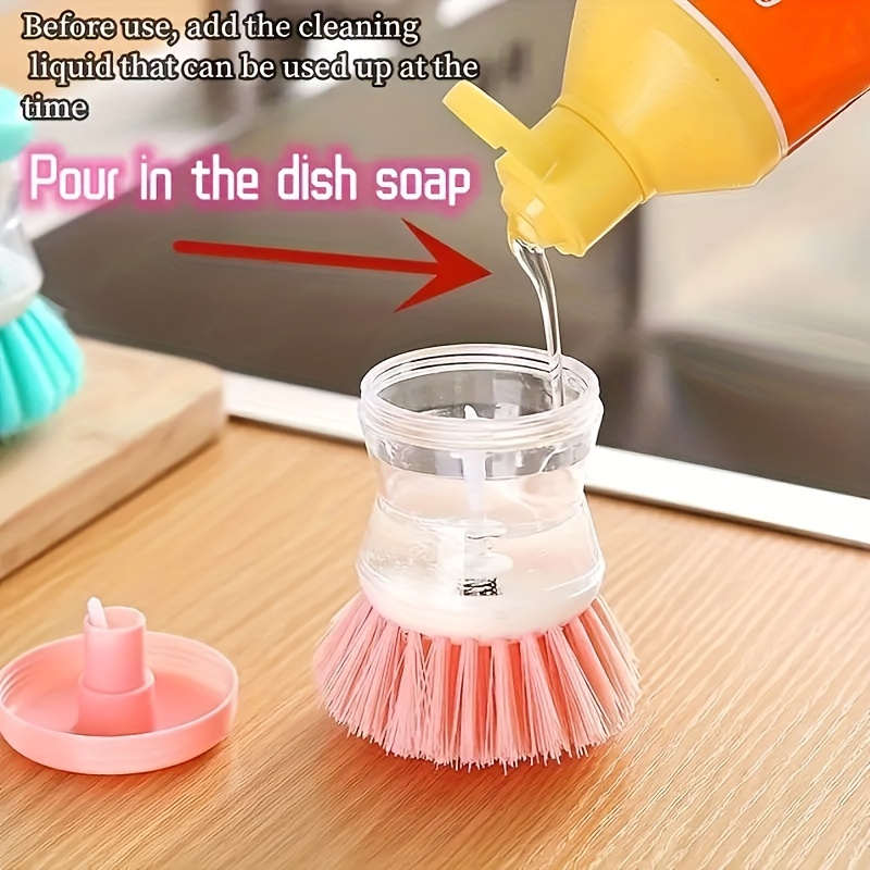 1pc Multi-functional Cleaning Brush With Liquid Dispenser, 2-in-1