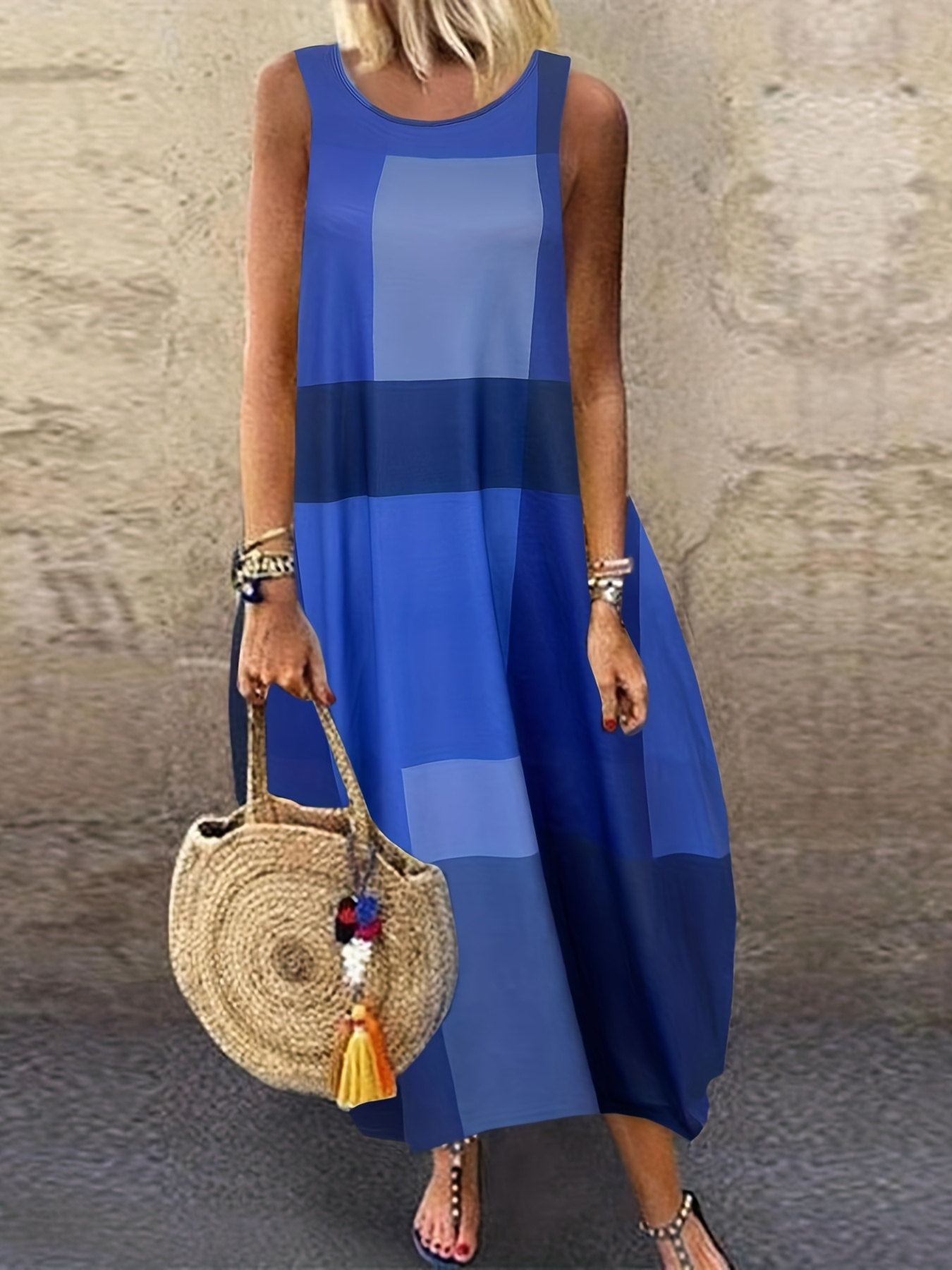 Shop Color Block Sleeveless Tank Dress | Spring Summer Women's Clothing | Our Store