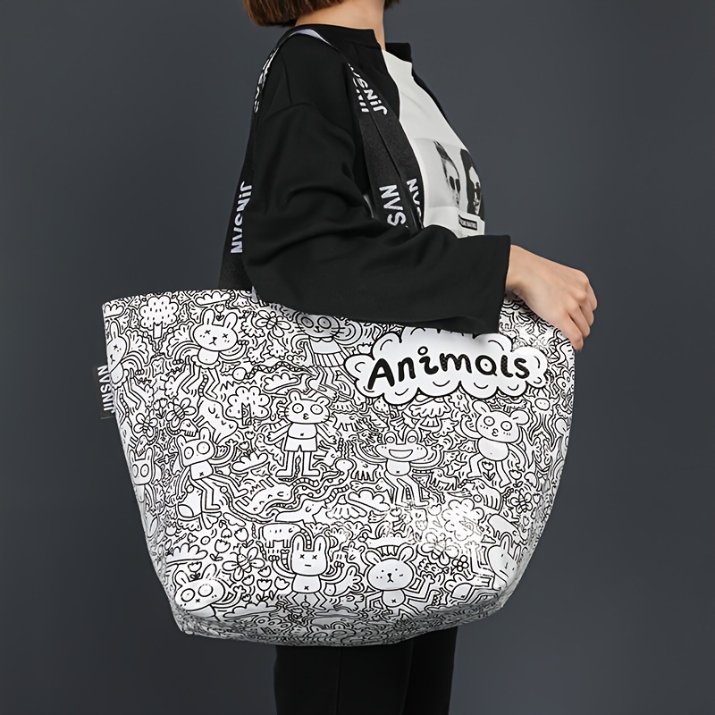 

Large High-quality Reusable Shopping Bag - Pp, Waterproof With For Groceries & Luggage Storage