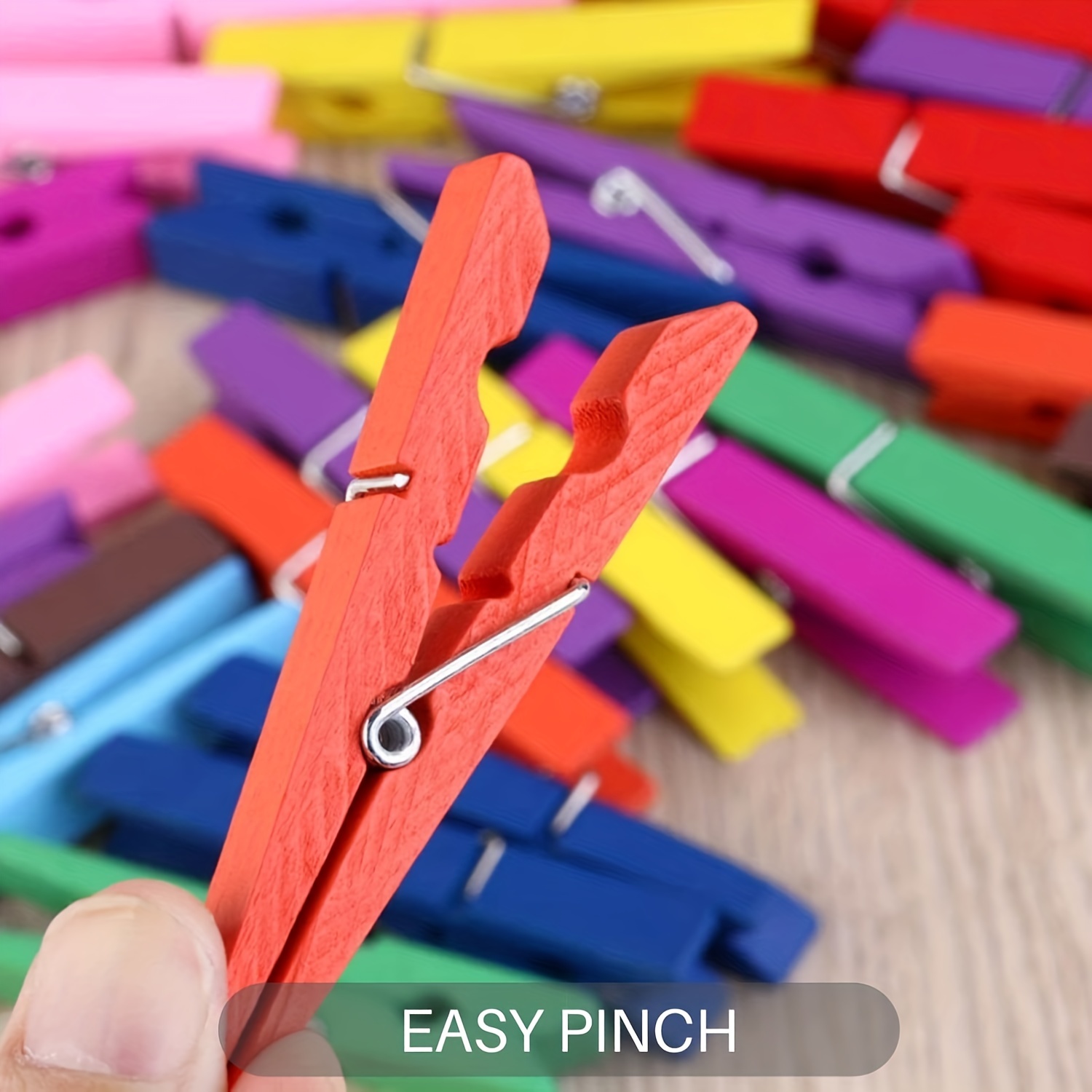 Mini Clothespins, 100pcs Sturdy Mixed Colored Wooden Mini