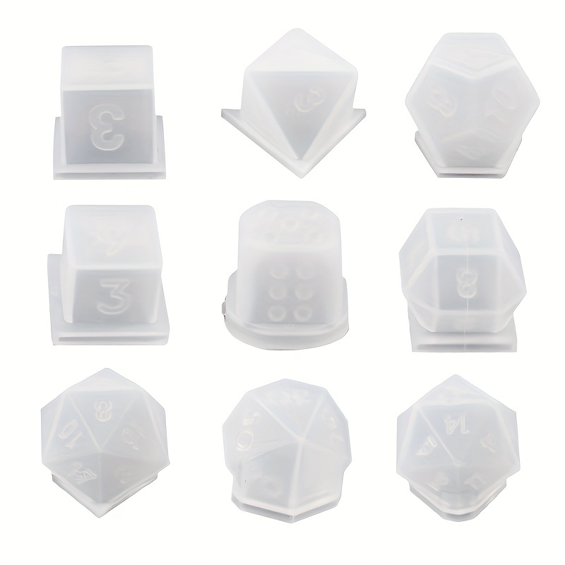 TINYSOME Various Shapes Dice Fillet Square for Triangle Dice Mold Crystal  Epoxy Mold Kit 