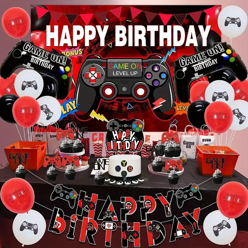 Video Game Photo Backdrop Birthday Background Decorations - Temu