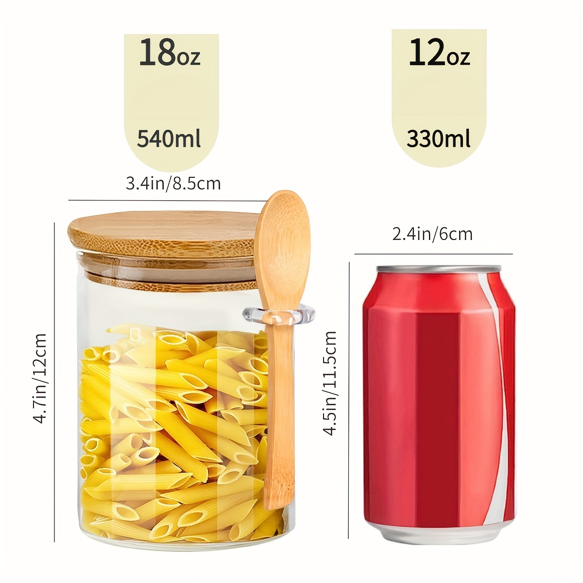 Airtight Glass Jar With Lid For Tea, Coffee, Candy, , And More - Perfect  For Kitchen Supplies And Meal Prep Canning - Temu Republic of Korea
