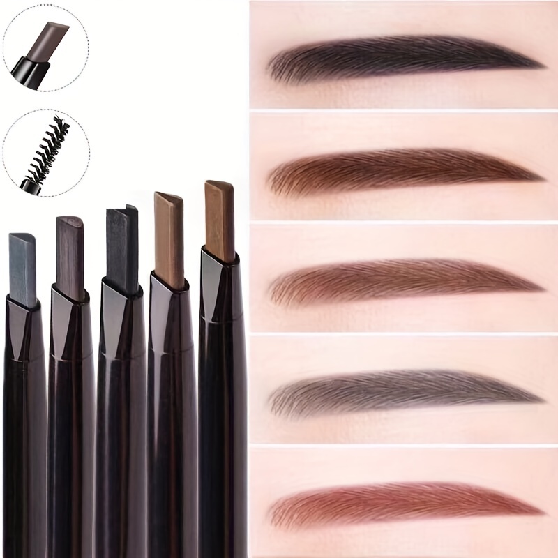 

Drawing Double-headed Eyebrow Pencil Waterproof, Sweat Proof And Smudge Proof With Brush Eyebrow Pencil Triangular Head Dual-use Automatic Rotating Eyebrow Pencil ( With Replacement Head )