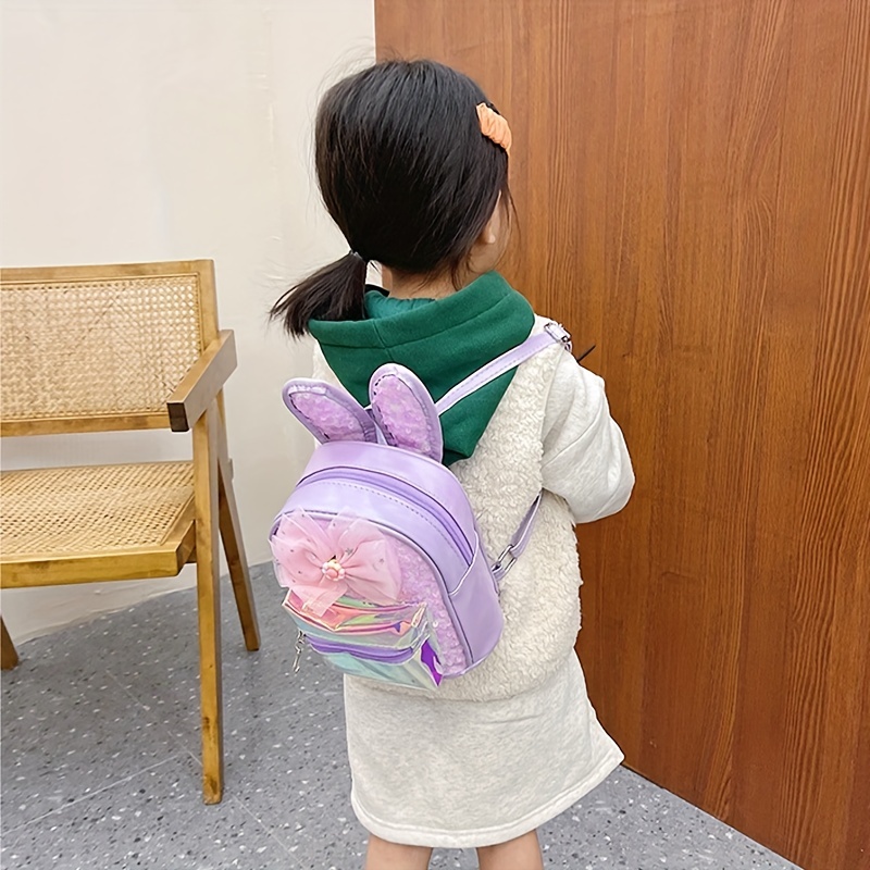 Kids Sequins Long Ears Bow Backpack