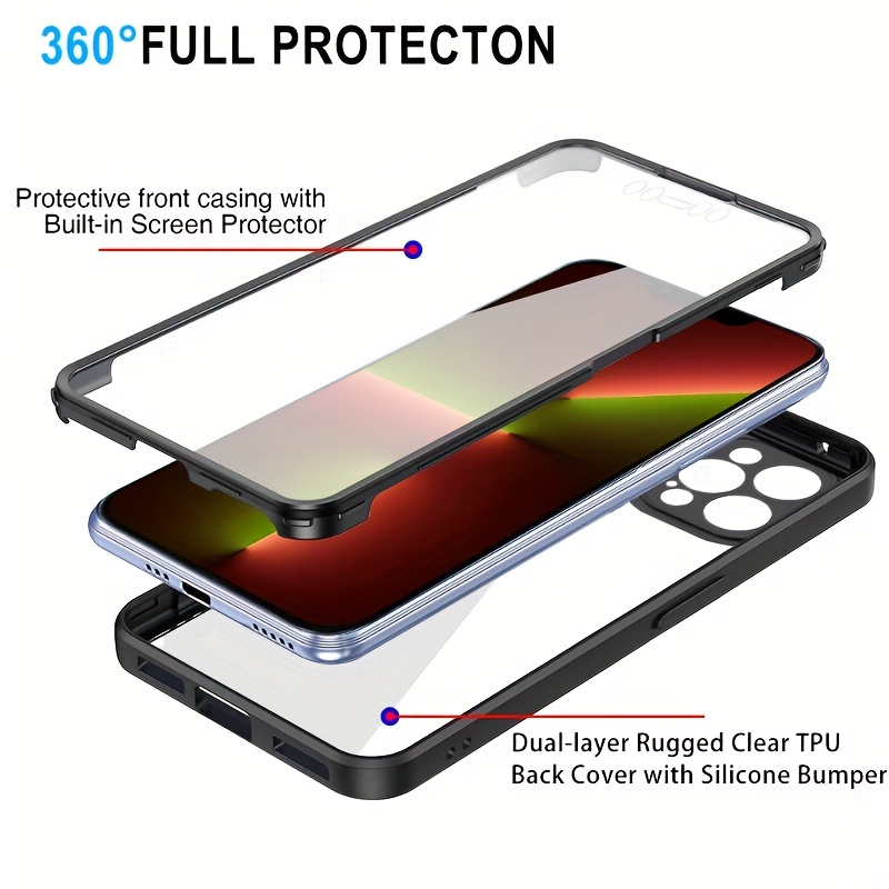 iPhone 13 Pro Max 360° Full Coverage Protective Phone Case with Screen