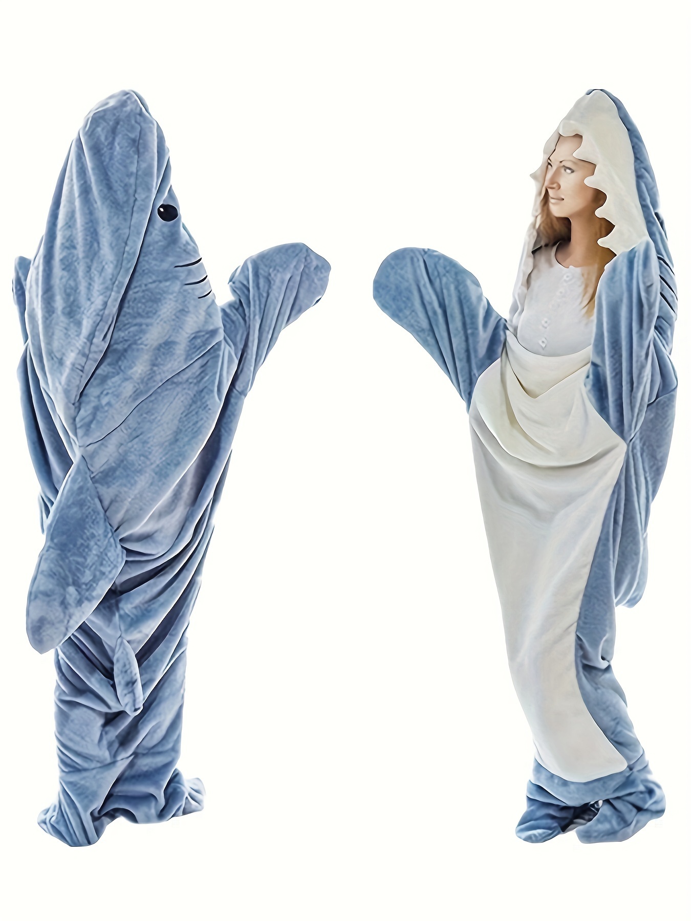 Mono de pijama de franela de tiburón lindo para festival de música, mono de  pijama holgado con capucha divertida, lencería y ropa de dormir para mujer