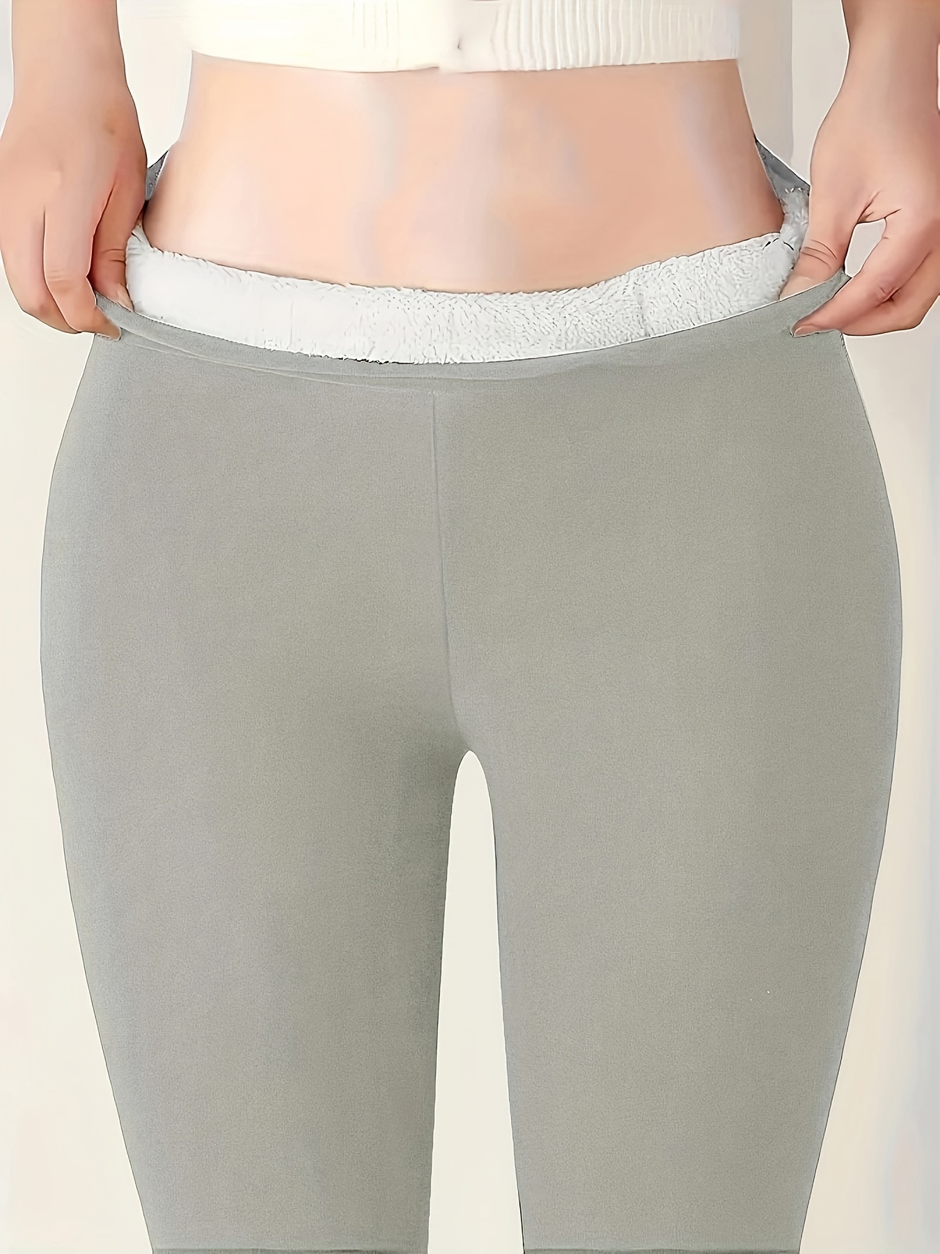Plush Lined Thermal Pants Soft Comfy Slim Elastic Tights - Temu