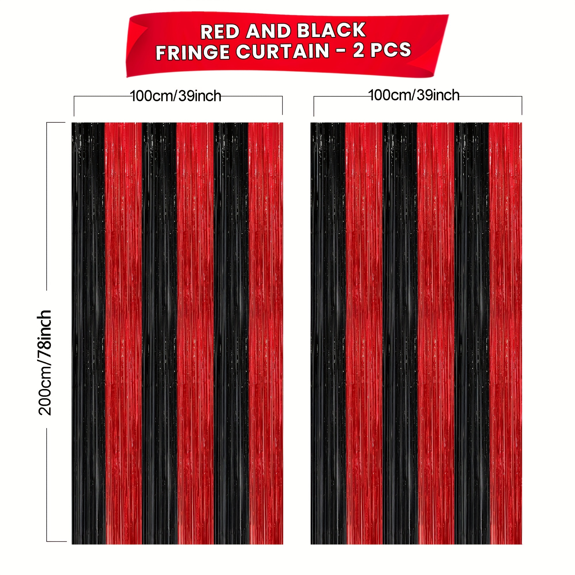 Iridescent Red Backdrop Fringe Iridescent Red Streamers For - Temu