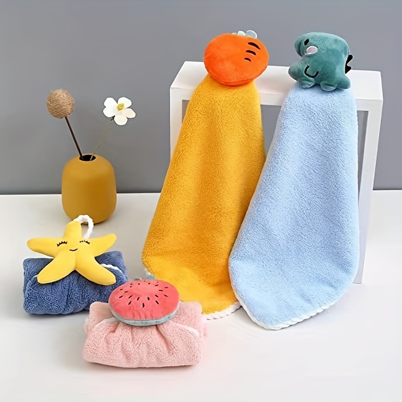 Wiping Hand Cloth, Cute Cartoon Hangable Hand Towels, Super Absorbent Soft  Coral Velvet Towels, Kitchen Supplies - Temu