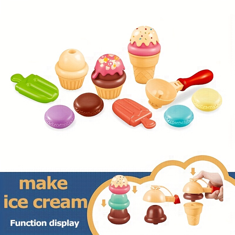 Pretend Play Ice Cream Maker Desserts Food Shop Set - Temu