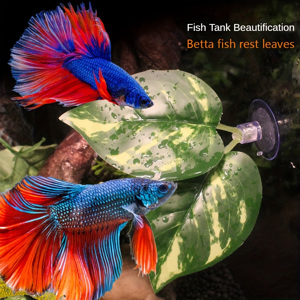 1pc Aquarium Supplies Simulation Plants Fish Bed Leaf Hammock Betta Leaf  Cushion