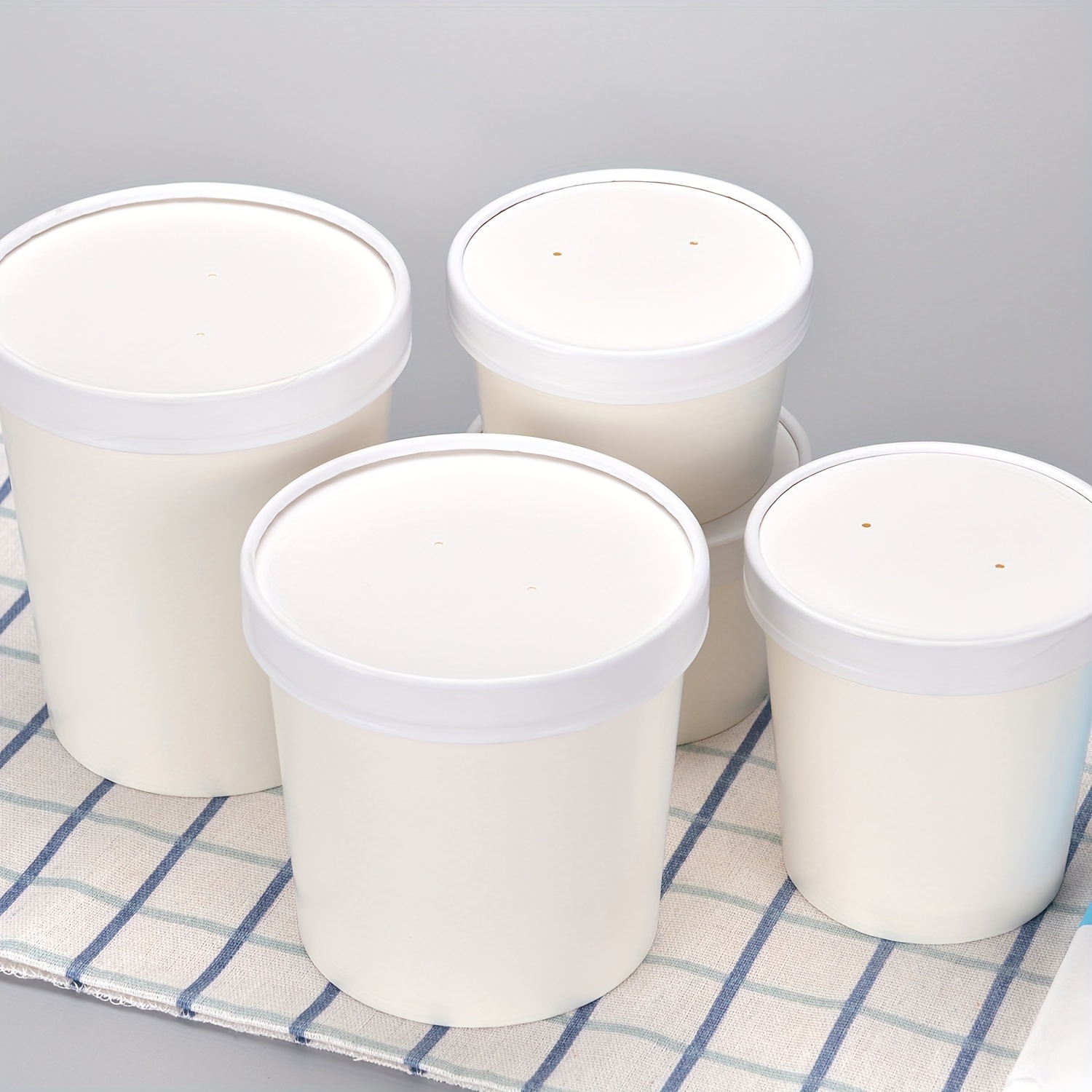 Convenient Disposable Paper Soup Cups, Bowls, And Lunch Boxes With Lids -  Perfect For Soup, Ice Cream, Yogurt, And Hot Food - Kitchen Supplies For  Takeaway Packages And Congee Barrels - Temu