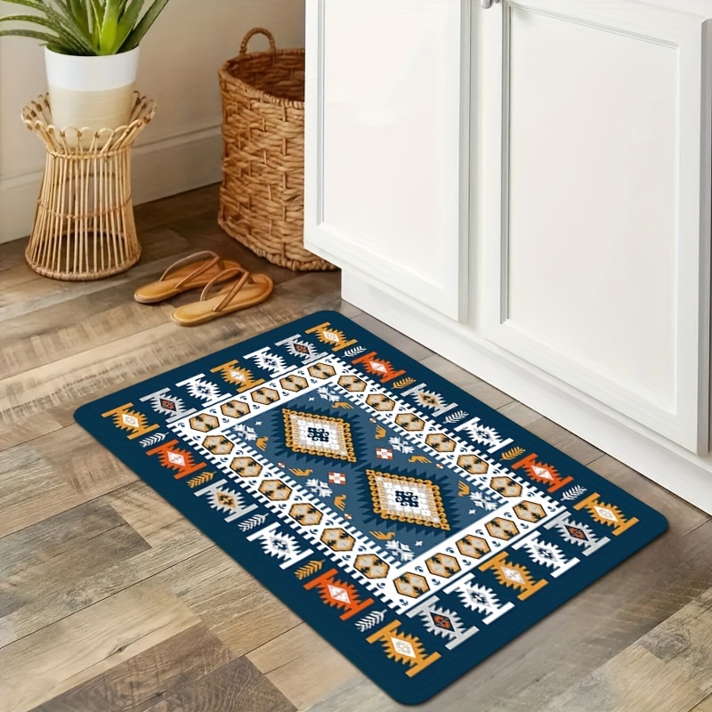 Moroccan Geometric Kitchen Floor Mat Soft Non-slip