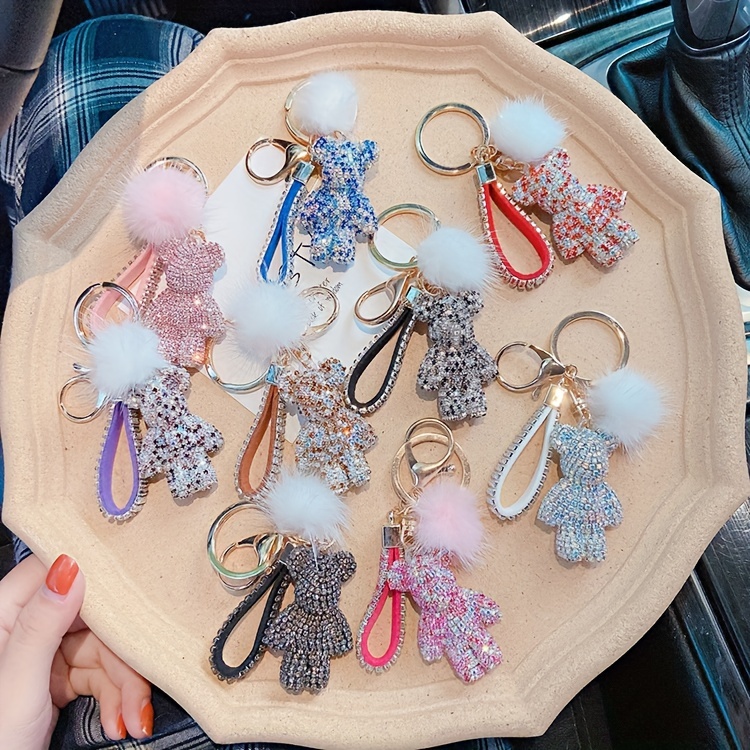 Acheter Porte-clés ours mignon, pendentif de sac, boucle de clé, ornements,  accessoires de voiture