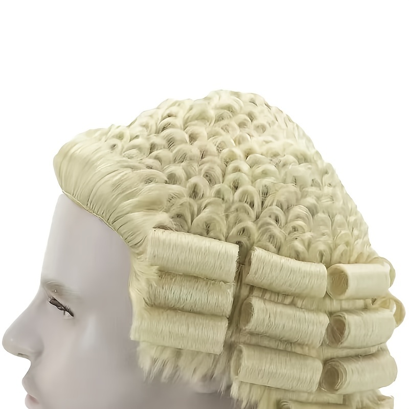 Lawyer Judge Cosplay Wigs Short Blonde Curly Wigs Synthetic Fiber Hair  Replacement Wigs For Cosplay Halloween Costume Prom Party Use - Temu