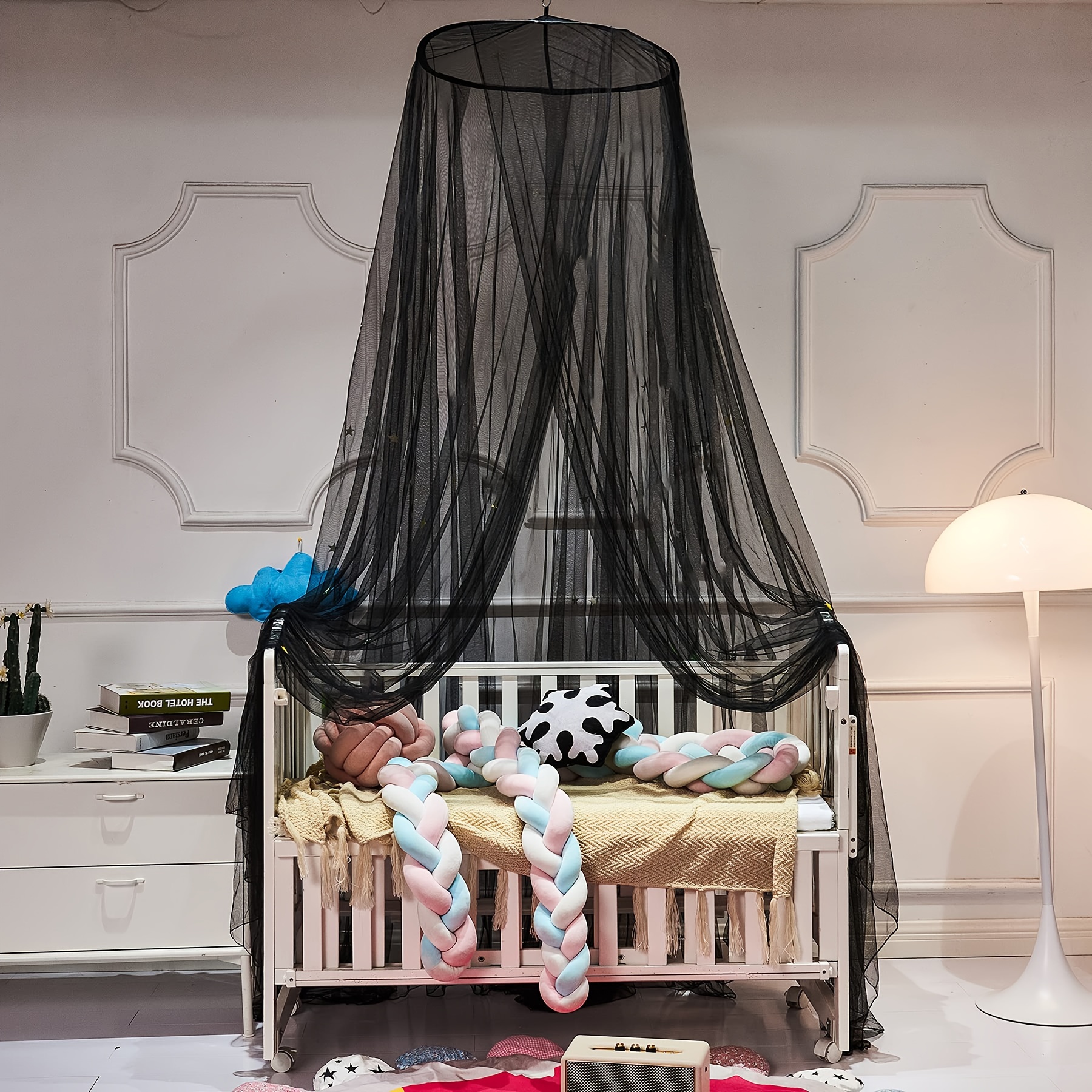 Moustiquaire pliante auvent avec support de lit Tente pour adultes  Décoration de chambre Tente Lit Rideau avec cadre Maison Chambre Décor