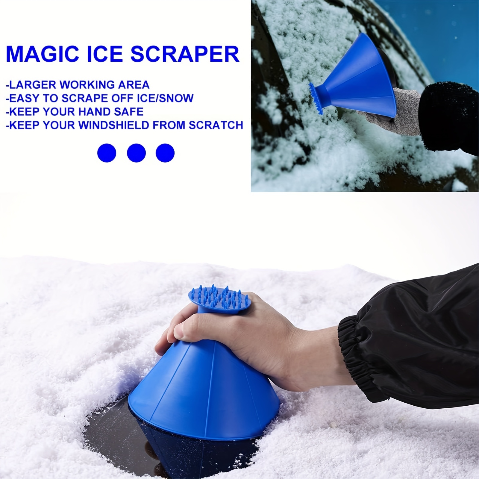 Magical Ice Scrapers Car Windshield Round Snow Scraper - Temu United Arab  Emirates
