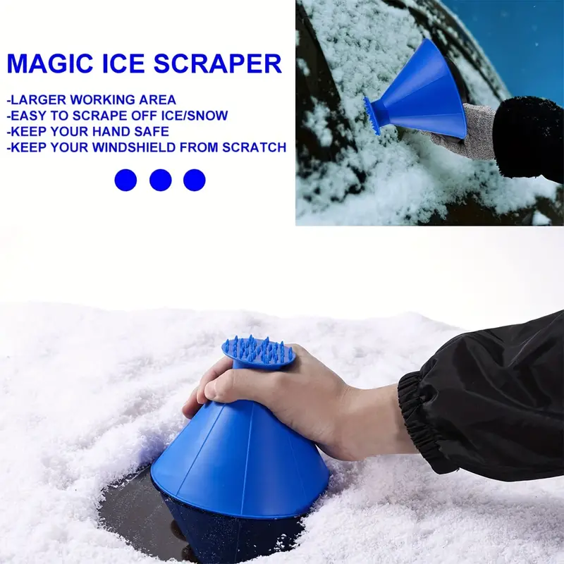 Magical Ice Scrapers For Car Windshield Round Snow Scraper - Temu
