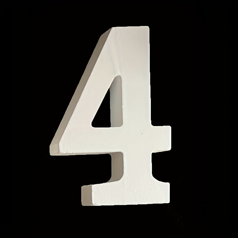 AOCEAN 4 Inch White Wood Numbers Unfinished Wood Numbers for Wall Decor  Decorative Standing Numbers Slices Sign Board Decoration for Craft Home  Party