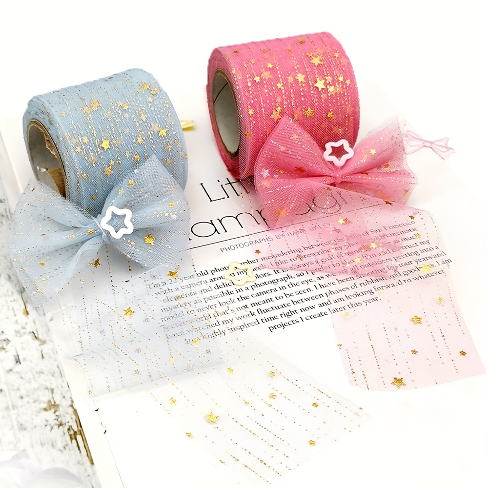 Star Tulle Ribbon Glitter Mesh Craft Gift Wrap Scrapbooking