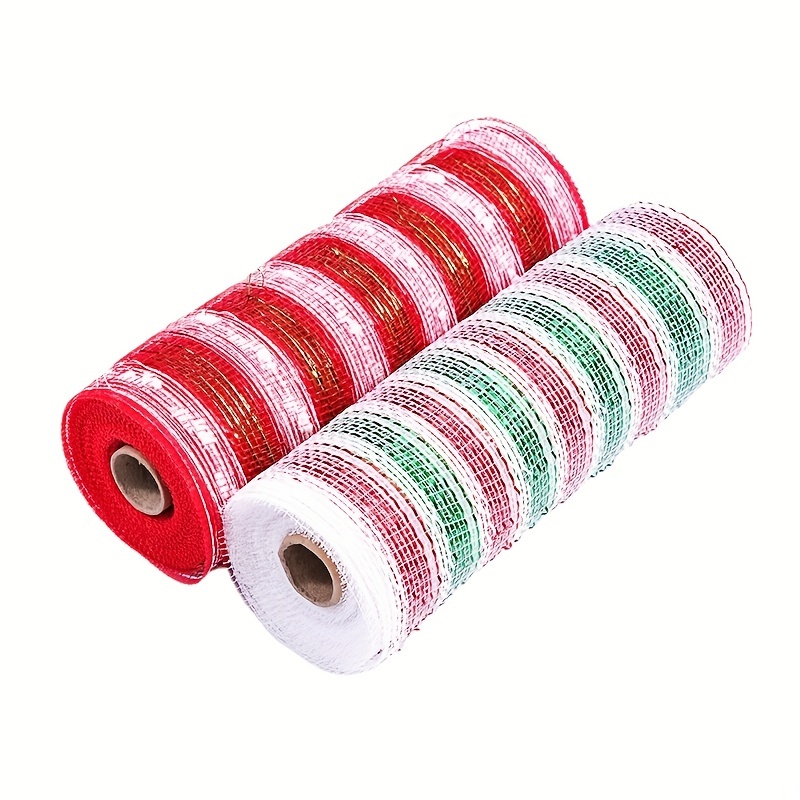 Christmas Mesh Ribbon, Plastic Mesh Ribbon, Plastic Woven Roll