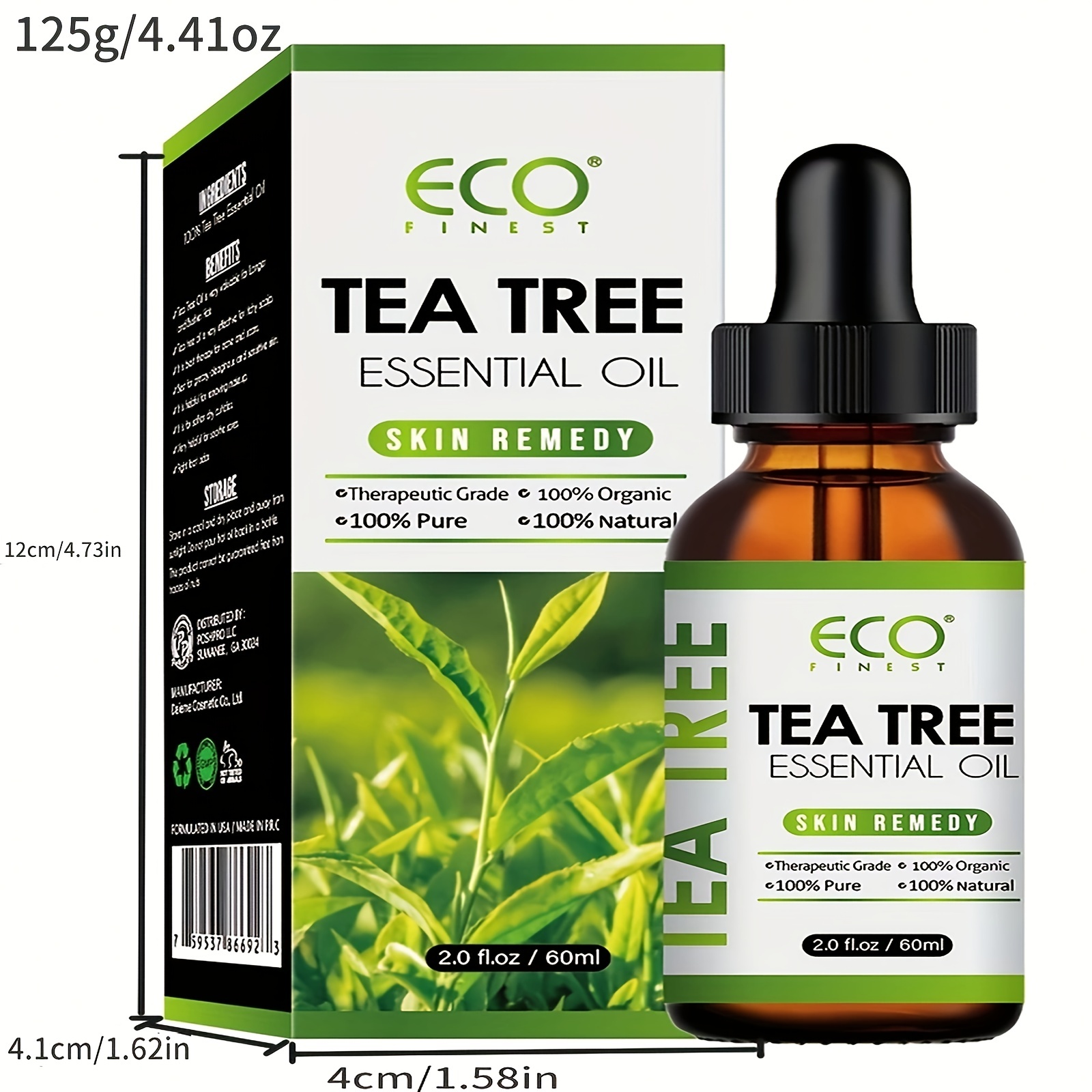 100% Natural Tea Tree Essential Oil Body Massage Unisex
