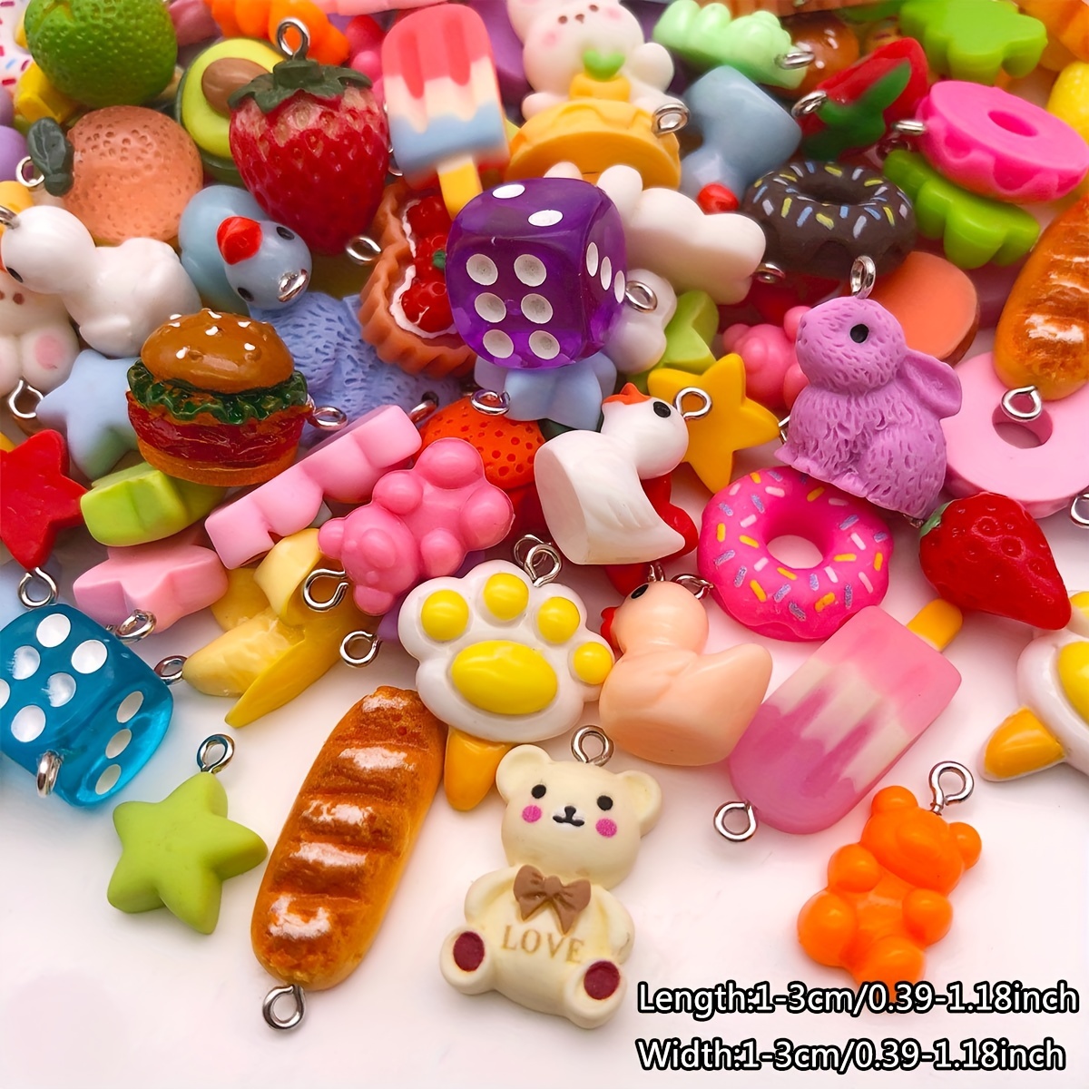 Cute Charms Set Assorted Varieties Blue Resin Charms For Diy - Temu