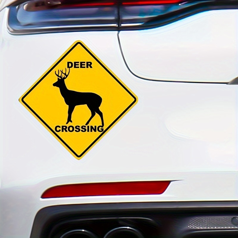 

Deer Crossing Sign Shaped 3m Reflective Sticker Hunt Fun Decal
