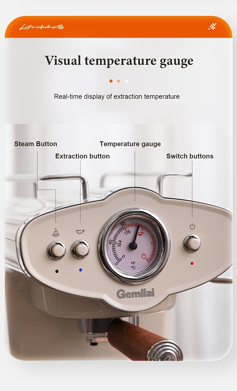 Gemilai Semi automatic Espresso Machine italian Pump With 15 - Temu