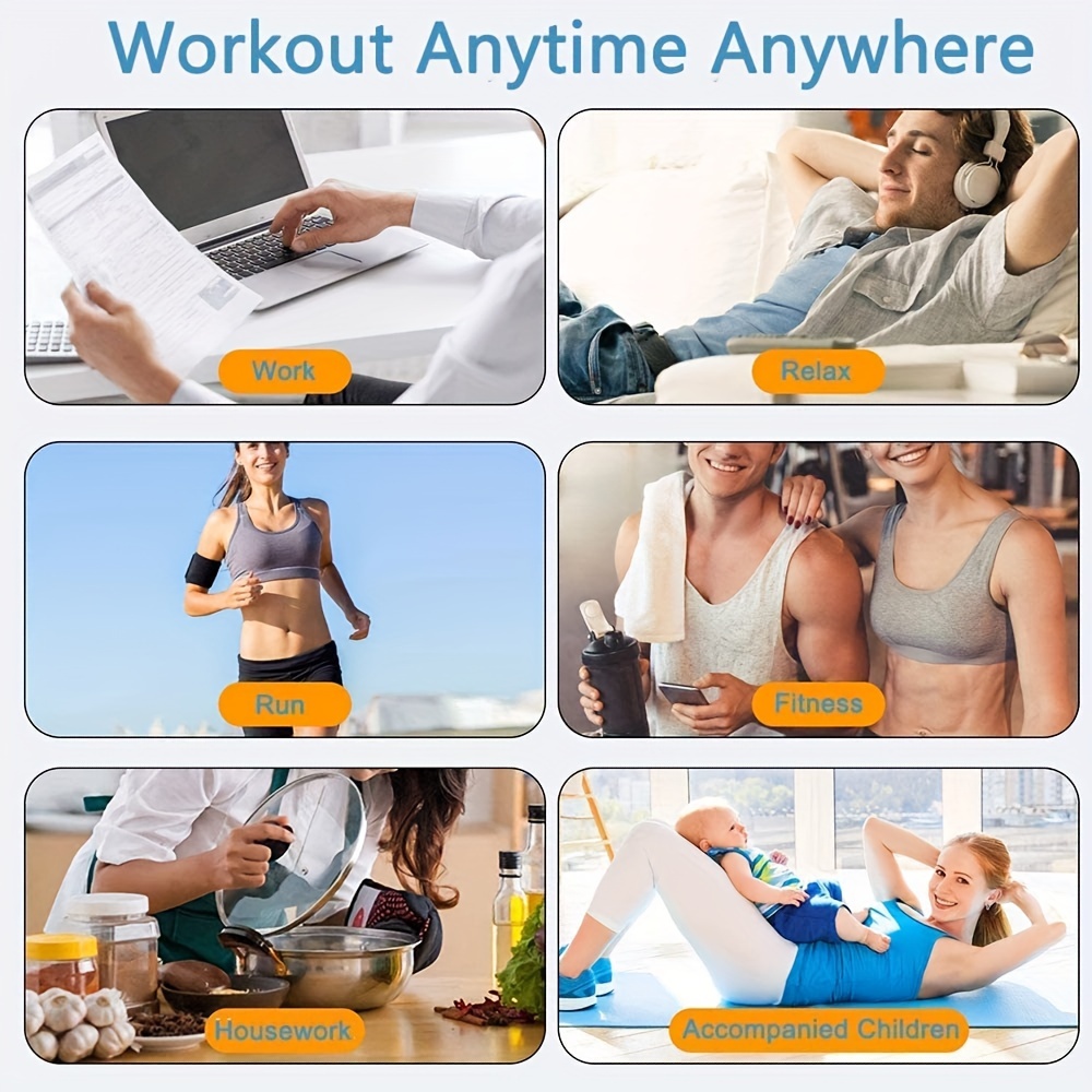 Wireless Muscle Stimulator for Abs, Arms, Hips, Back & Legs, USB