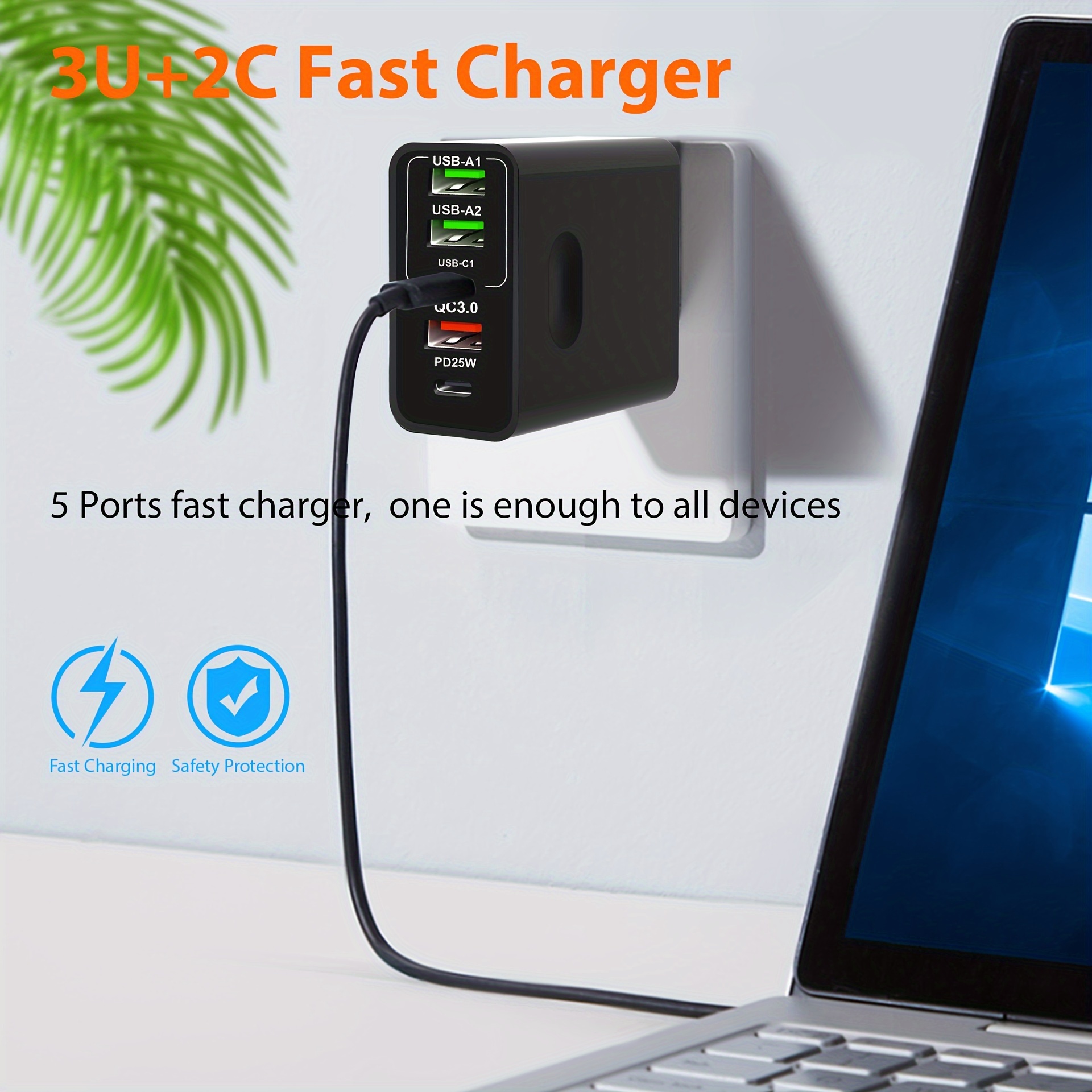 65w pd fast charger with multiple ports pd 3 usb ports adapter for quick charging of all phones british standard details 3