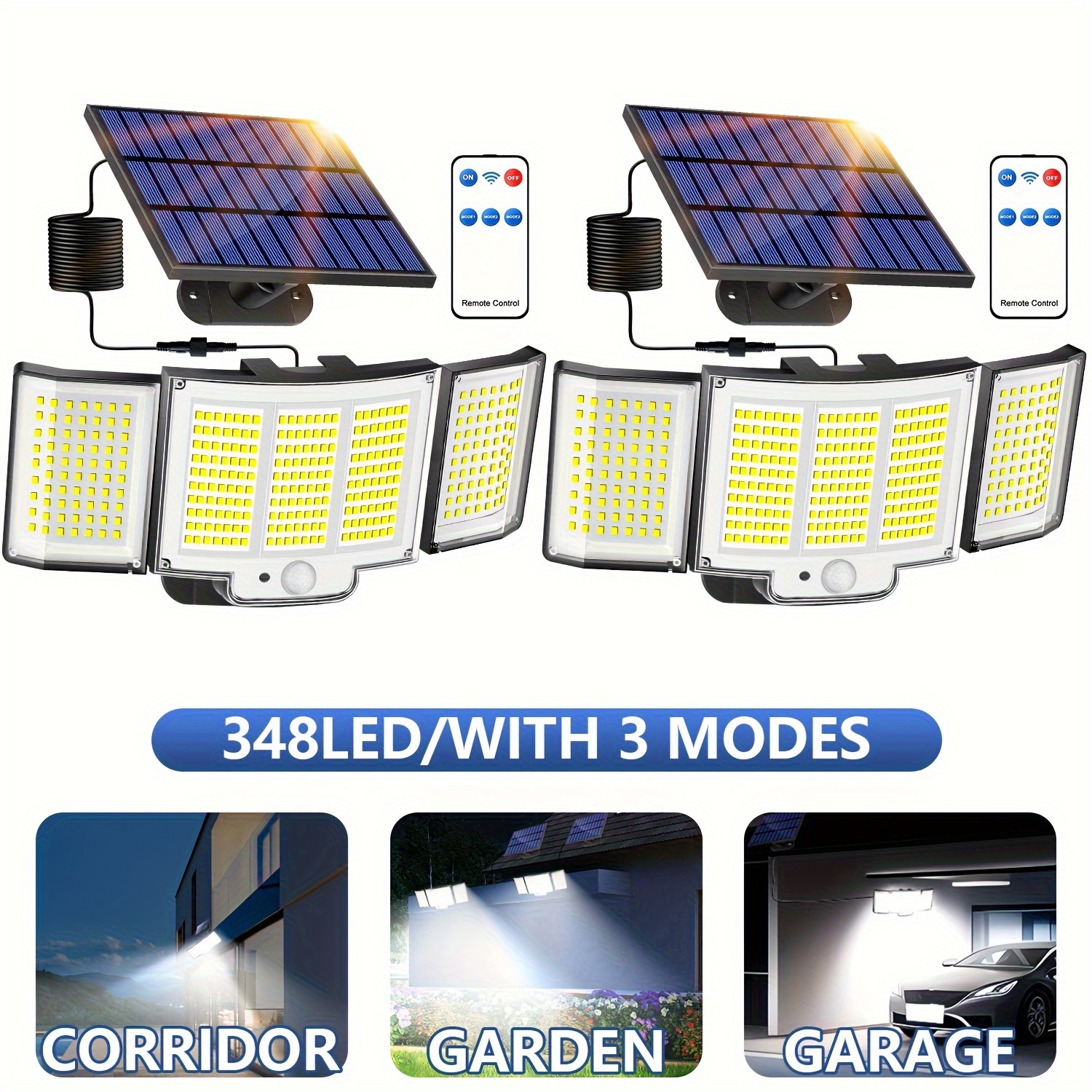  Focos solares para exteriores, 108 focos LED solares para  paisaje, 2 en 1, USB y luces de jardín alimentadas por energía solar IP67  impermeable para patio, pasarela, entrada, patio, piscina, 4