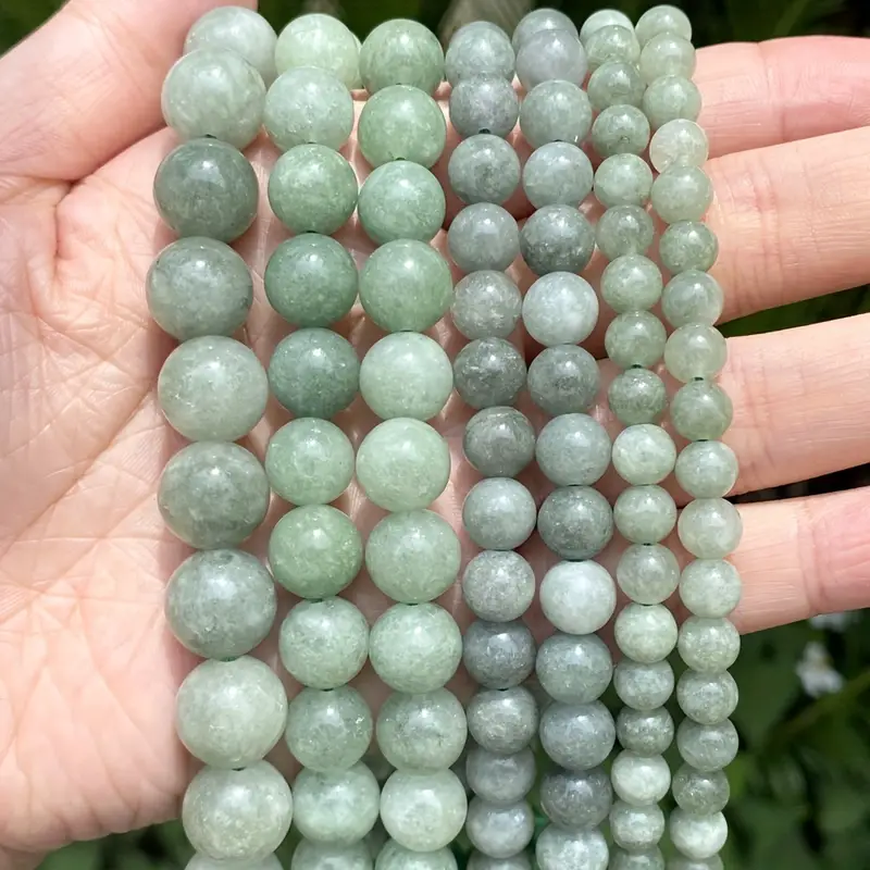 Natural Stone Burma Jade Beads Round Loose Spacer Beads For - Temu