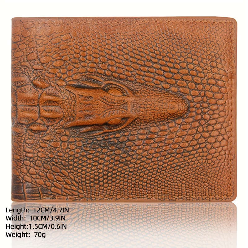 Men's Crocodile-print Multi-card Wallet - Temu