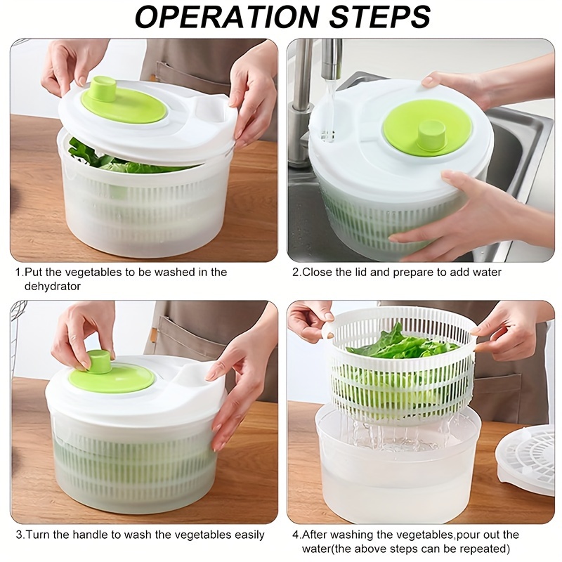 Vegetables Dryer, Salad Spinner, Fruits Basket, Vegetables Washer Dryer,  Fruit Drainer, Lettuce Spinner, Colander Basket, Drying Machine, Useful  Kitchen Tools, Kitchen Stuff, Kitchen Gadgets - Temu