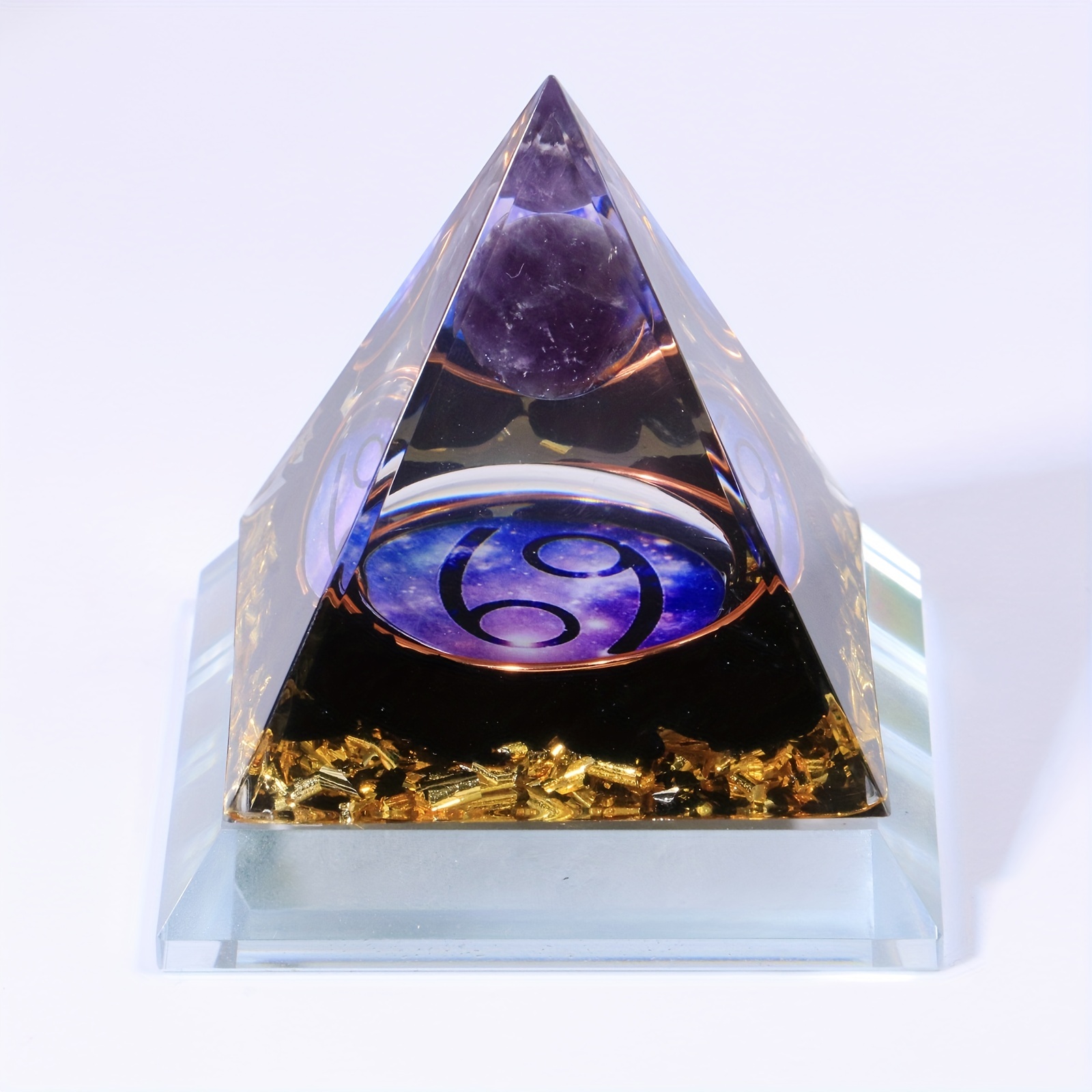 1pc Twelve Constellations Orgone Pyramid Amethyst Peridot Healing Crystal Energy