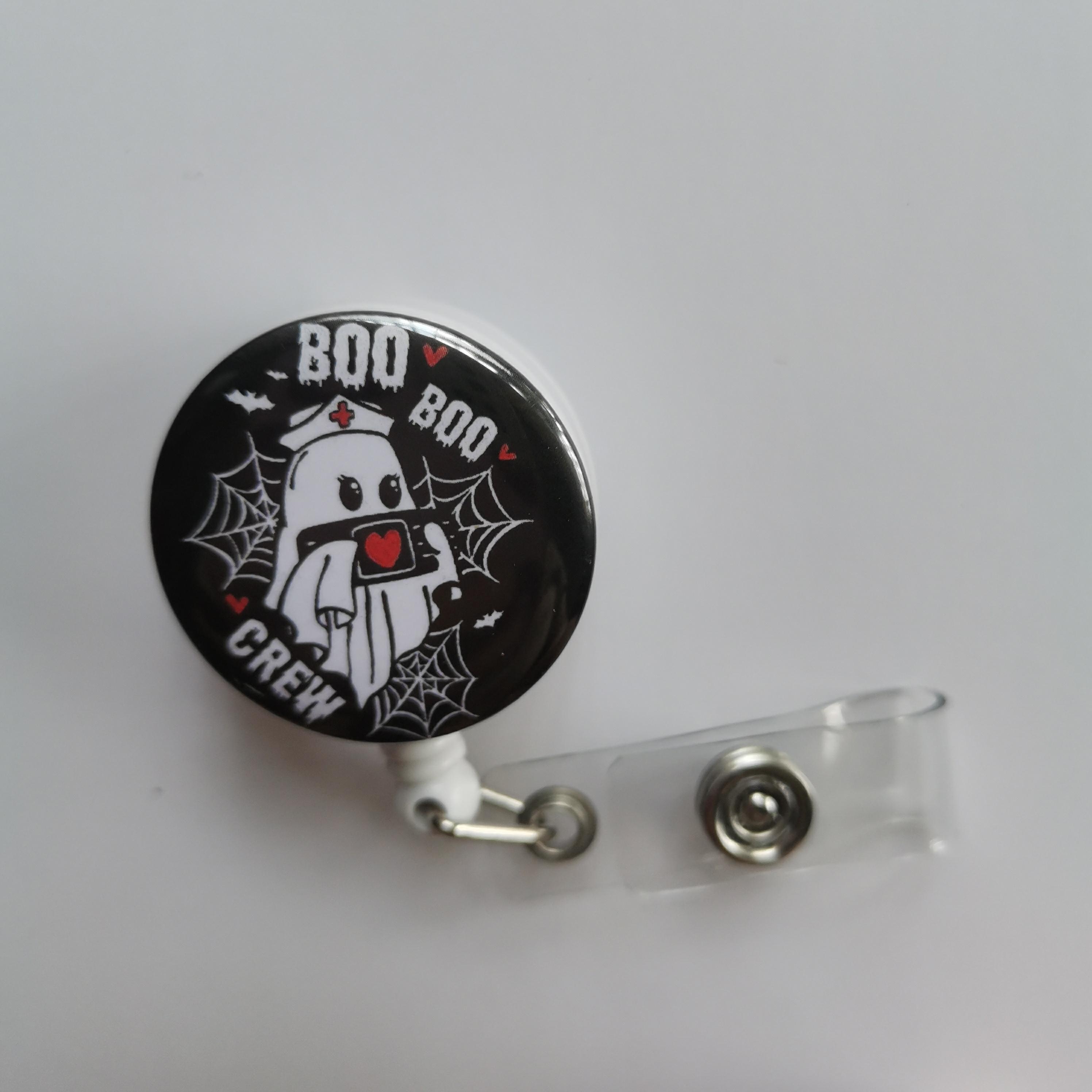 Halloween Badge Reel Retractable Metal Clip Funny Ghost - Temu