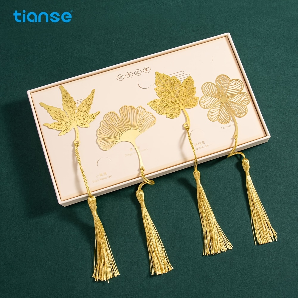 Tianse Chinese Style Bookmarks Pastoral Stye Brass Metal - Temu