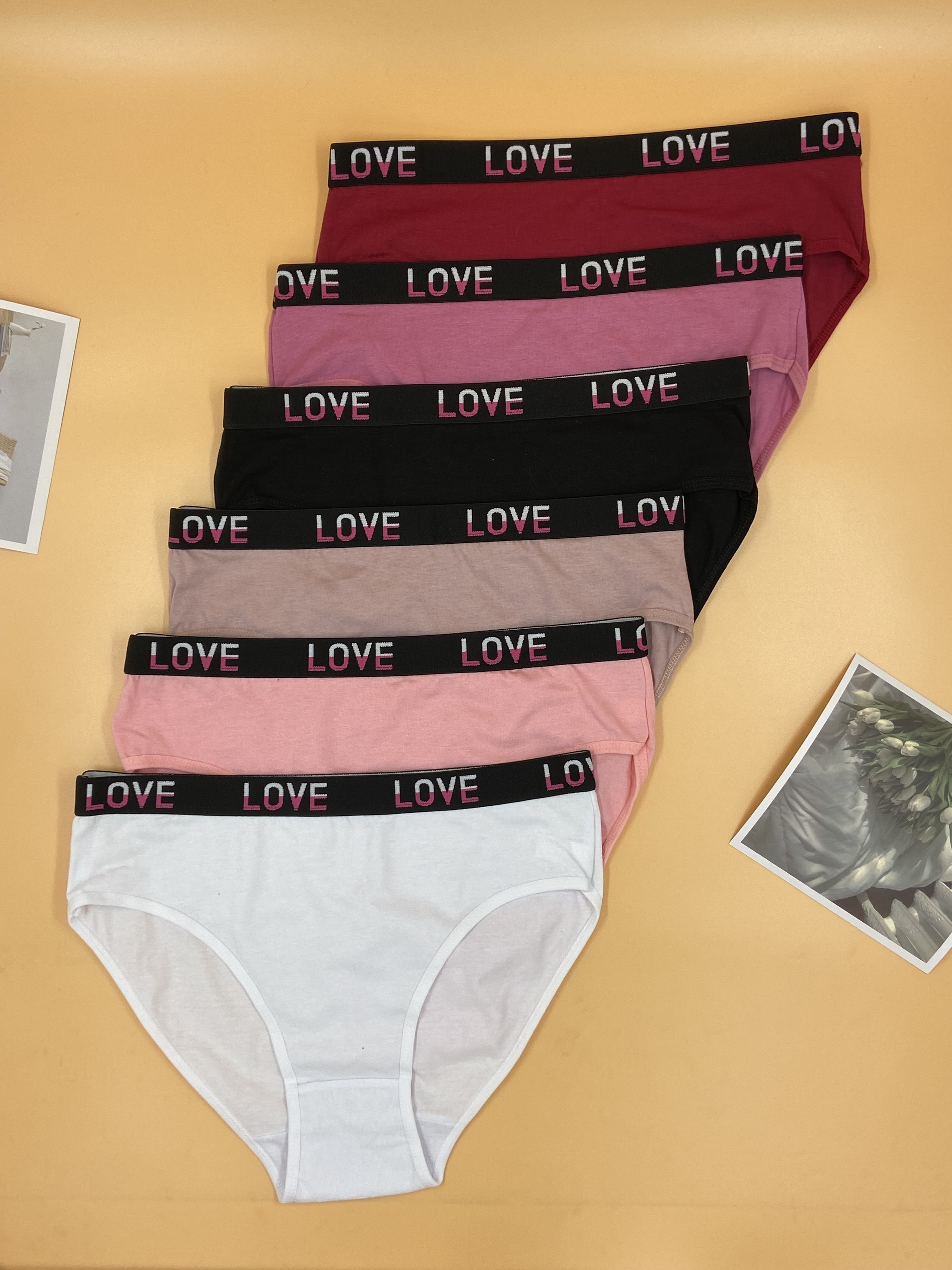 Sporty Panties Love Letter Contrast Trim Versatile Intimates - Temu