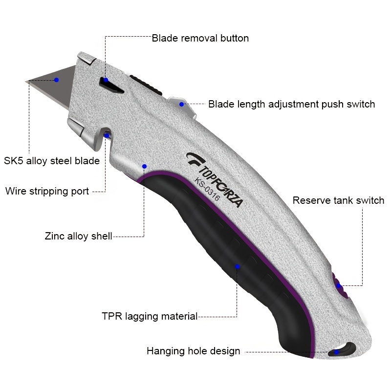 DIYSELF 10 Pack Utility Knife Blades, Box Cutter Blades, Utility Blades,  Sk5 Steel Blades for Box Cutter, Sturdy Knife Blades for Razor Blades  Utility